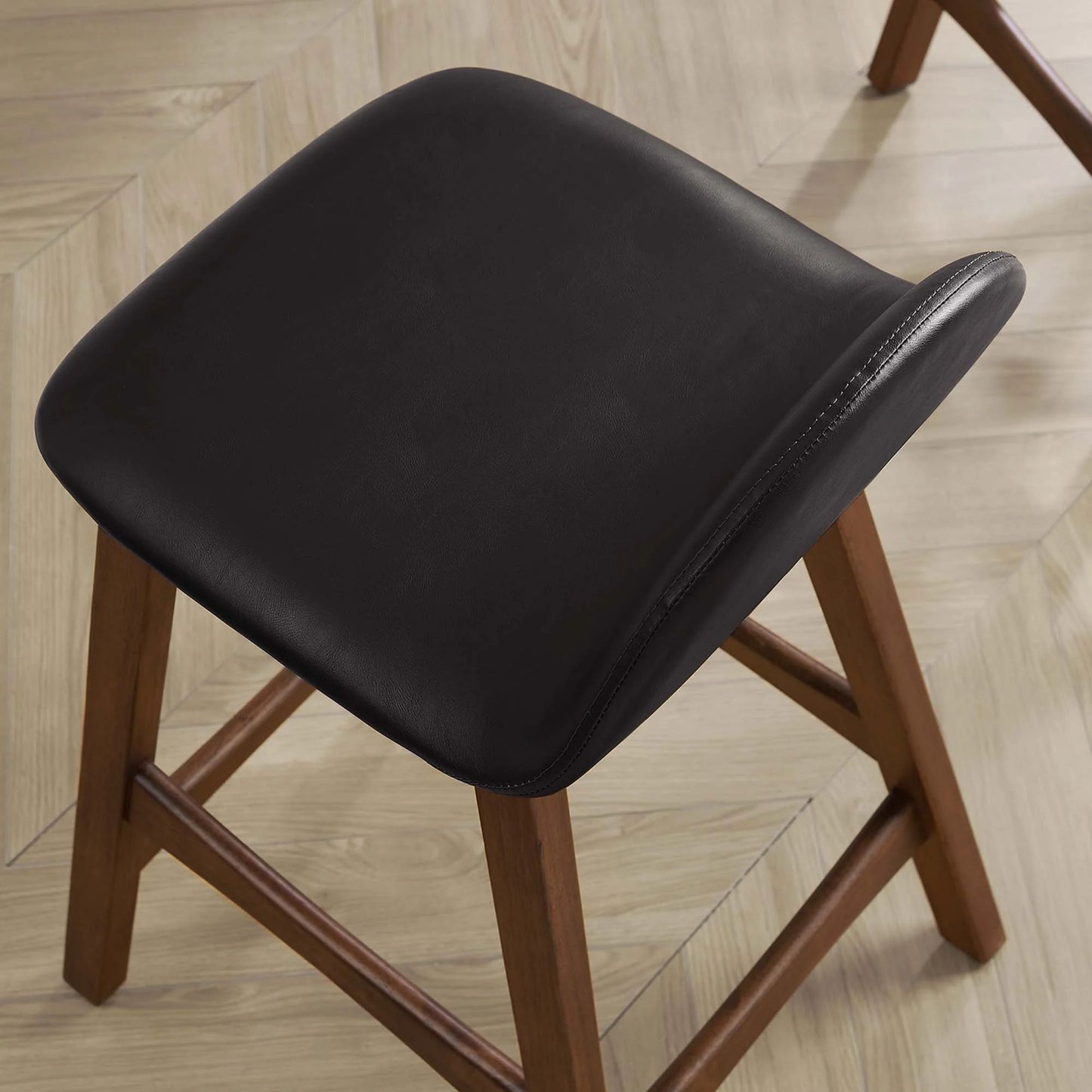 Remy Leather Counter Stool, Black