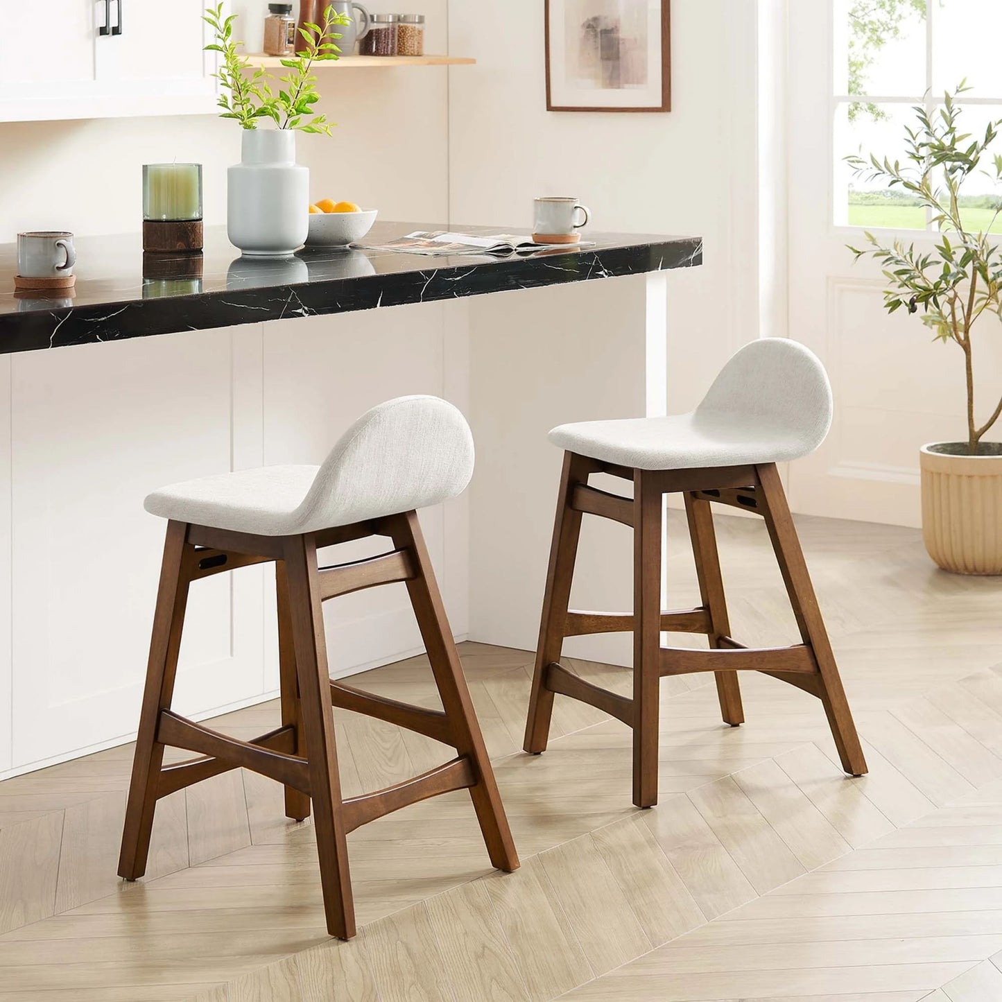 Remy Fabric Counter Stool, Ivory