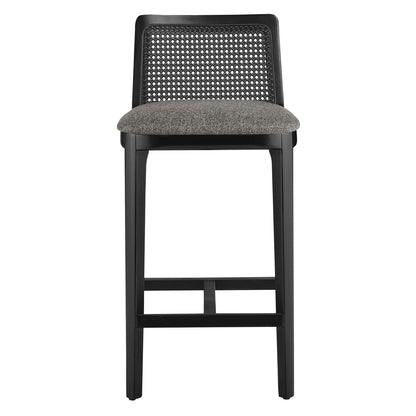 Mona Fabric Counter Stool, Black