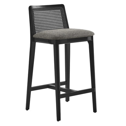 Mona Fabric Counter Stool, Black