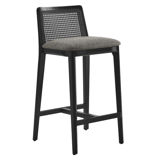 Mona Fabric Counter Stool, Black