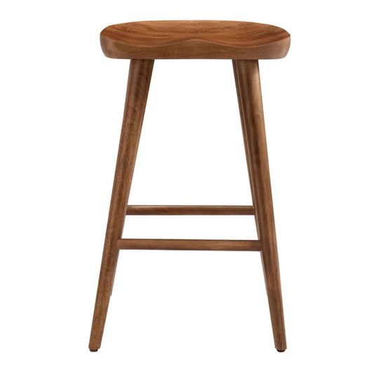 Luca Wooden Counter Stool, Walnut