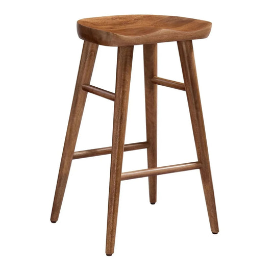 Luca Wooden Counter Stool, Walnut