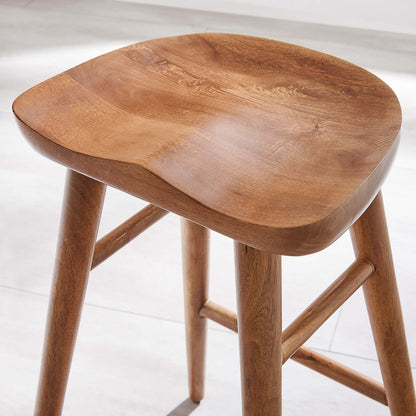 Luca Wooden Counter Stool, Walnut