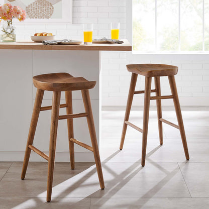 Luca Wooden Counter Stool, Walnut