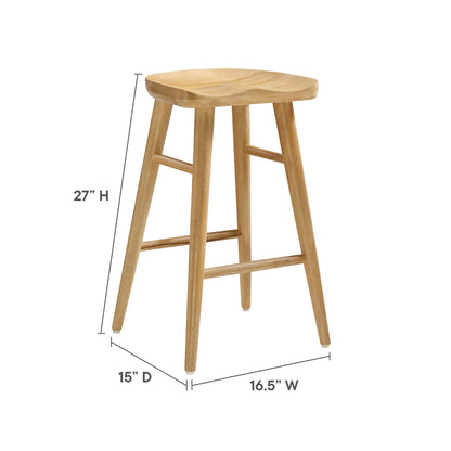 Luca Wooden Counter Stool, Natural