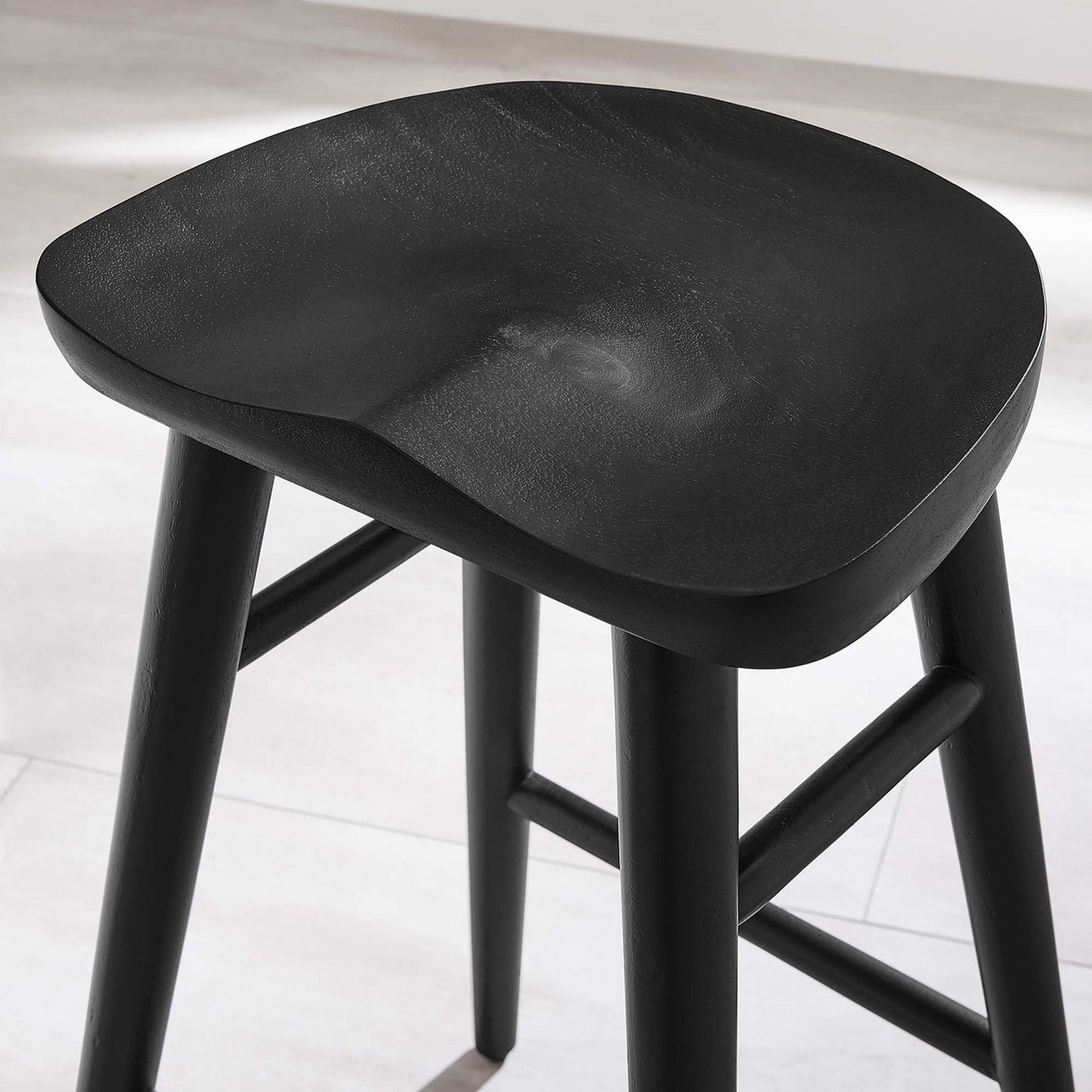 Luca Wooden Counter Stool, Black