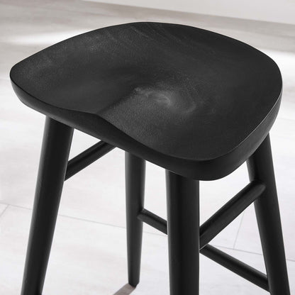 Luca Wooden Counter Stool, Black