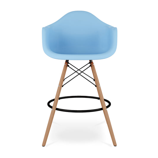 Eiffel Counter Stool With Arms, Blue