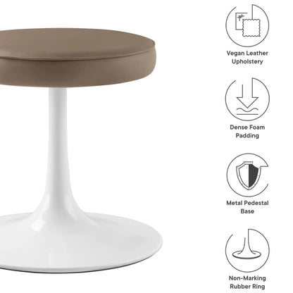 Rose Stool, Brown Leather