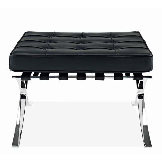 Pavilion Stool, Black Italian Leather