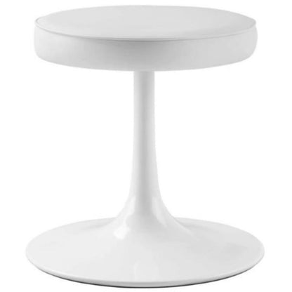 Rose Stool, White Leather