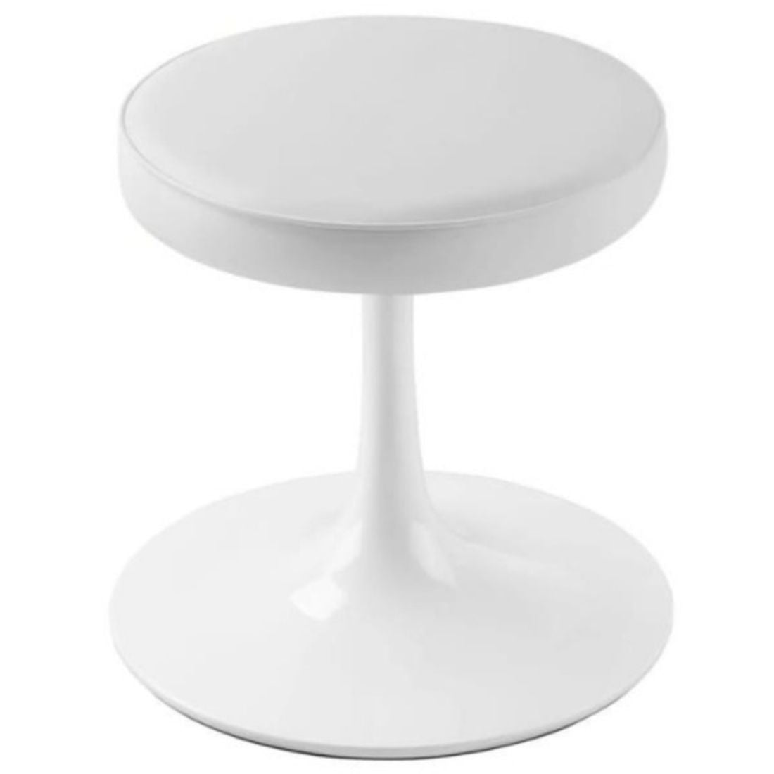 Rose Stool, White Leather