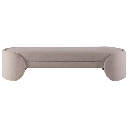 Rio Boucle Bench with textured upholstery and clean silhouette
