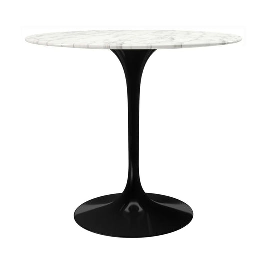 Tulip Marble Dining Table - 32" Round, Black Base