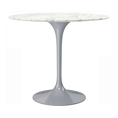Tulip Marble Dining Table - 32" Round, Gray Base