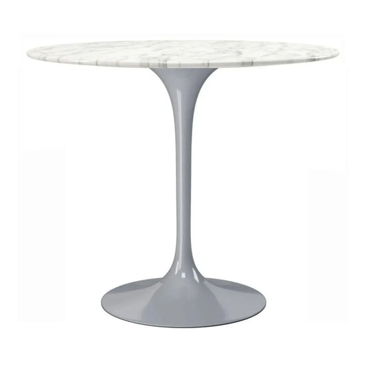 Tulip Marble Dining Table - 32" Round, Gray Base