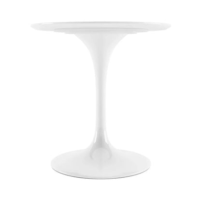 Tulip Fiberglass Dining Table, 32" Round White