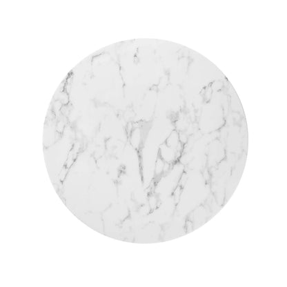 Tulip Marble Dining Table - 36" Round, Gold Base