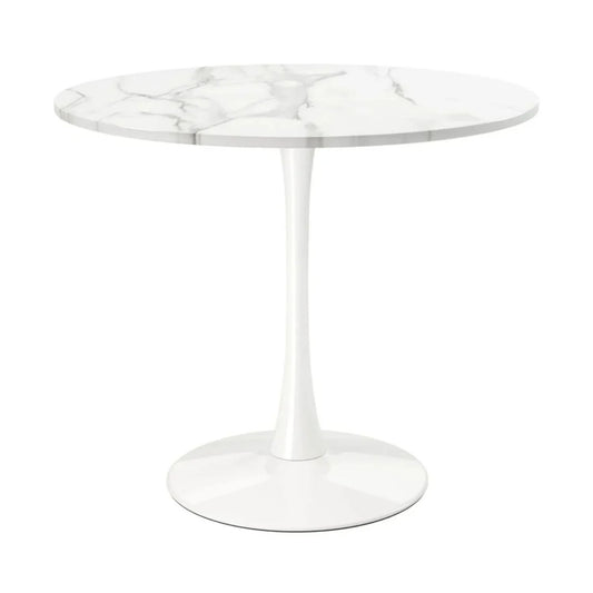 Tulip Wood Top Dining Table 36" Round - Marble Finish