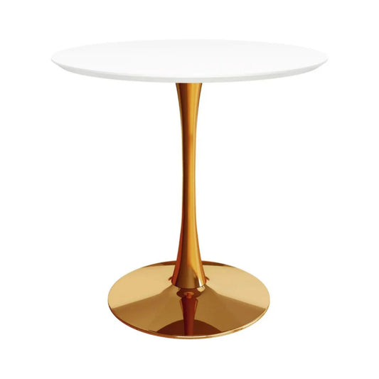 Tulip Dining Table 36" Wood Top & Gold Base