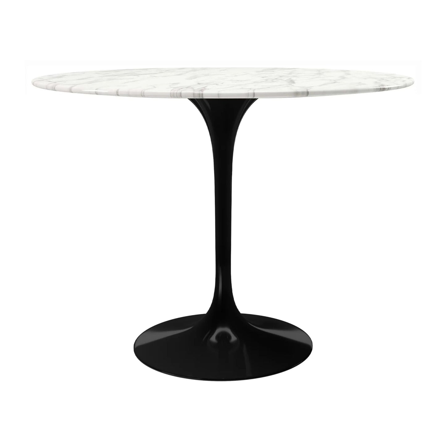 Tulip Marble Dining Table - 40" Round, Black Base