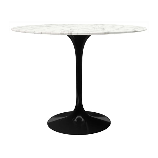 Tulip Marble Dining Table - 40" Round, Black Base