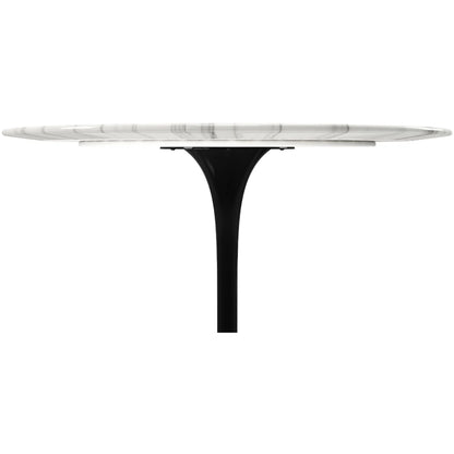 Tulip Marble Dining Table - 40" Round, Black Base