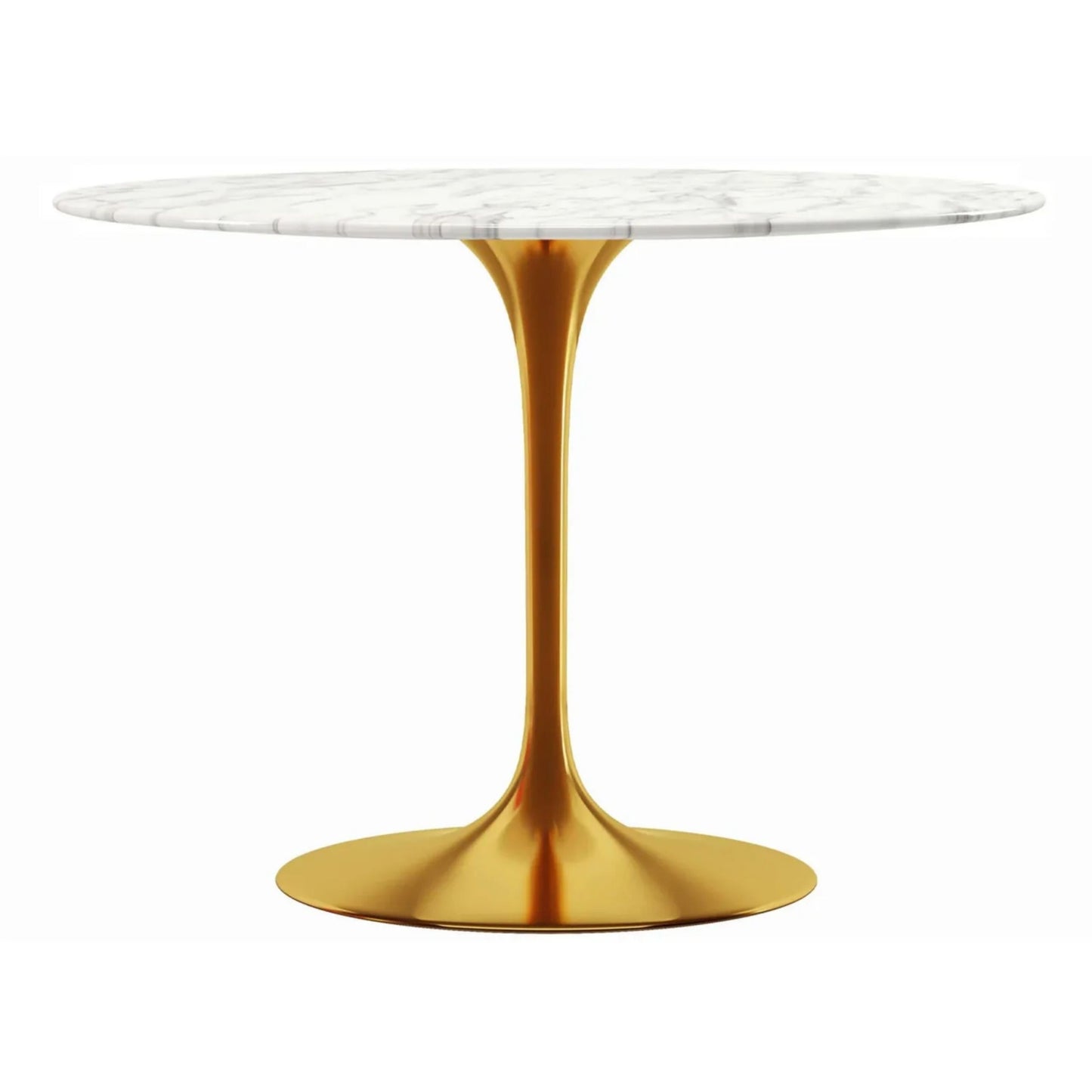 Tulip Marble Dining Table - 40" Round, Gold Base