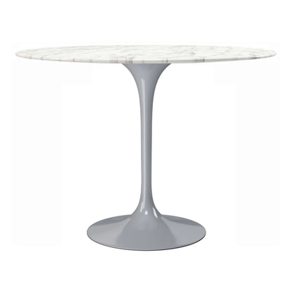 Tulip Marble Dining Table - 40" Round, Gray Base