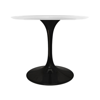 Tulip Fiberglass Dining Table, 42" Round Black Base