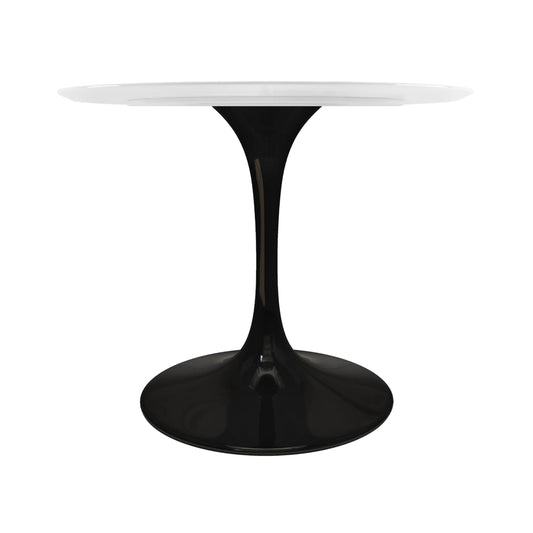 Tulip Fiberglass Dining Table, 42" Round Black Base