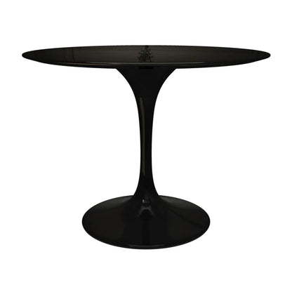 Tulip Fiberglass Dining Table, 42" Round Black