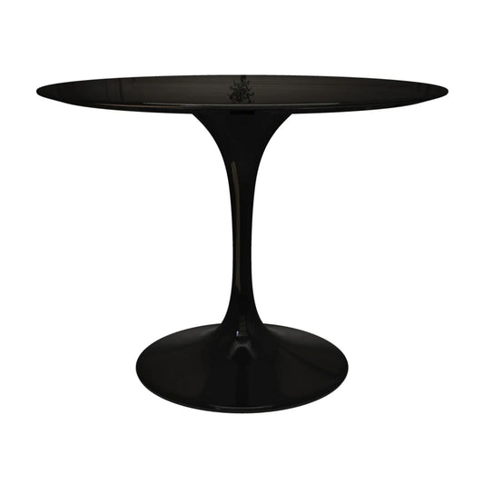 Tulip Fiberglass Dining Table, 42" Round Black