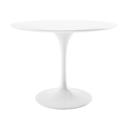 Tulip Fiberglass Dining Table, 42" Round White