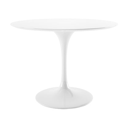 Tulip Fiberglass Dining Table, 42" Round White
