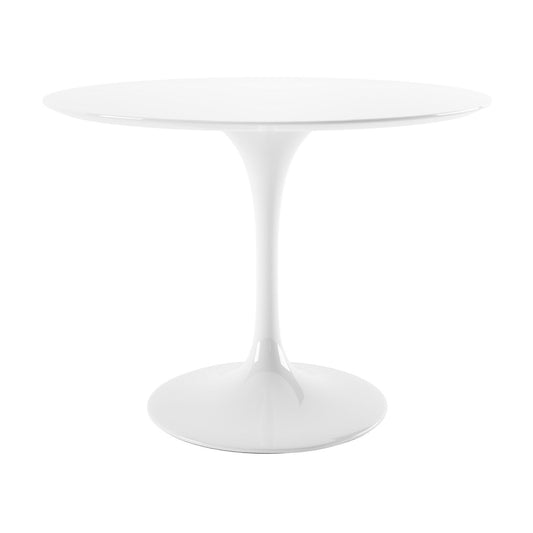 Tulip Fiberglass Dining Table, 42" Round White