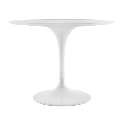 Tulip Fiberglass Dining Table, 42" Round White
