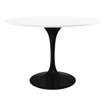 Tulip Fiberglass Dining Table, 48" Round Black Base