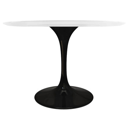 Tulip Fiberglass Dining Table, 48" Round Black Base