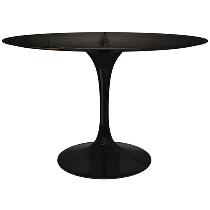 Tulip Fiberglass Dining Table, 48" Round Black