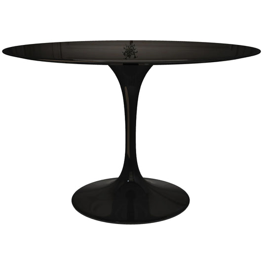 Tulip Fiberglass Dining Table, 48" Round Black