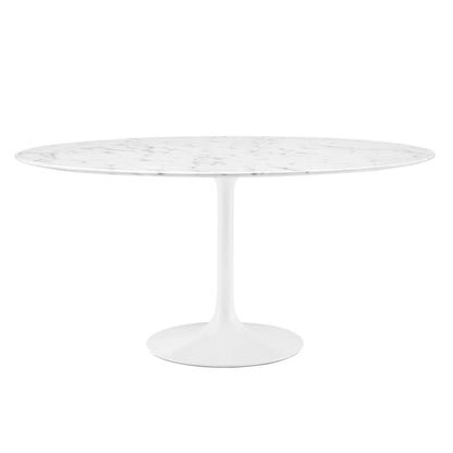 Tulip Marble Dining Table - 60" Round White