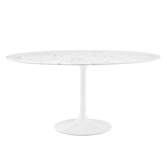Tulip Marble Dining Table - 60" Round White