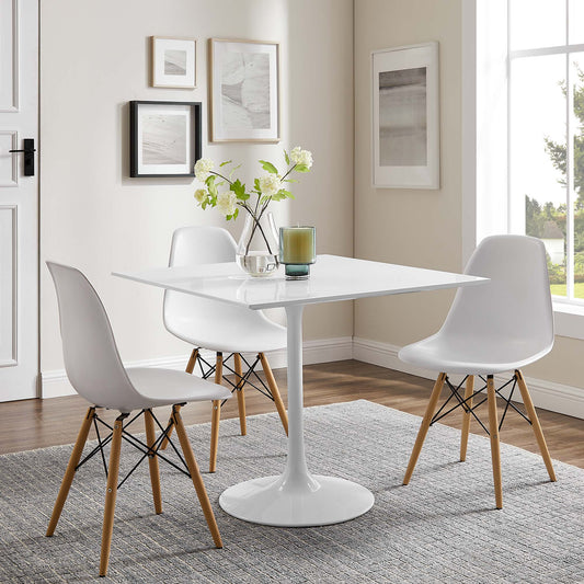 Tulip Dining Table, 32" Square White