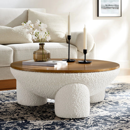 Toby Boucle Coffee Table, Natural Ivory
