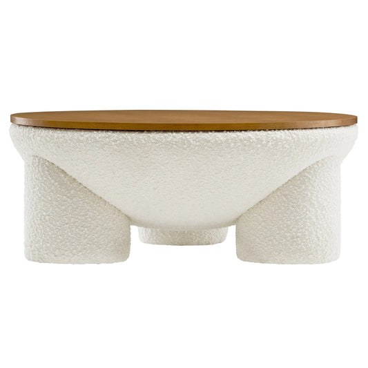 Toby Boucle Coffee Table, Natural Ivory