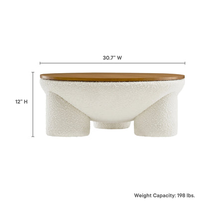 Toby Boucle Coffee Table, Natural Ivory
