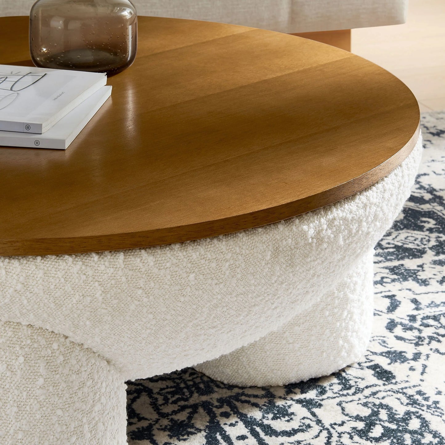Toby Boucle Coffee Table, Natural Ivory