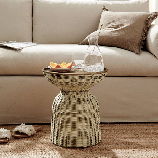 Axis Rattan Side Table, Round